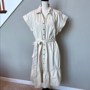 NWT Ava & Viv Off-White Button-Front Jean Dress